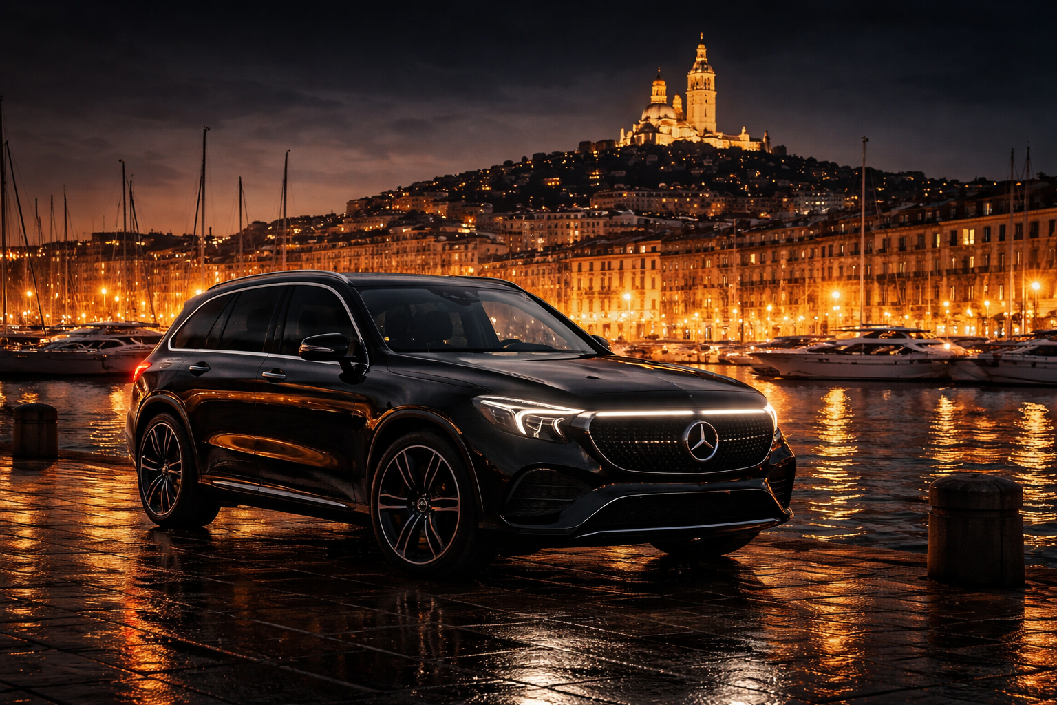 Mercedes EQB SO VTC Marseille de nuit – ambiance premium, transferts 24/7